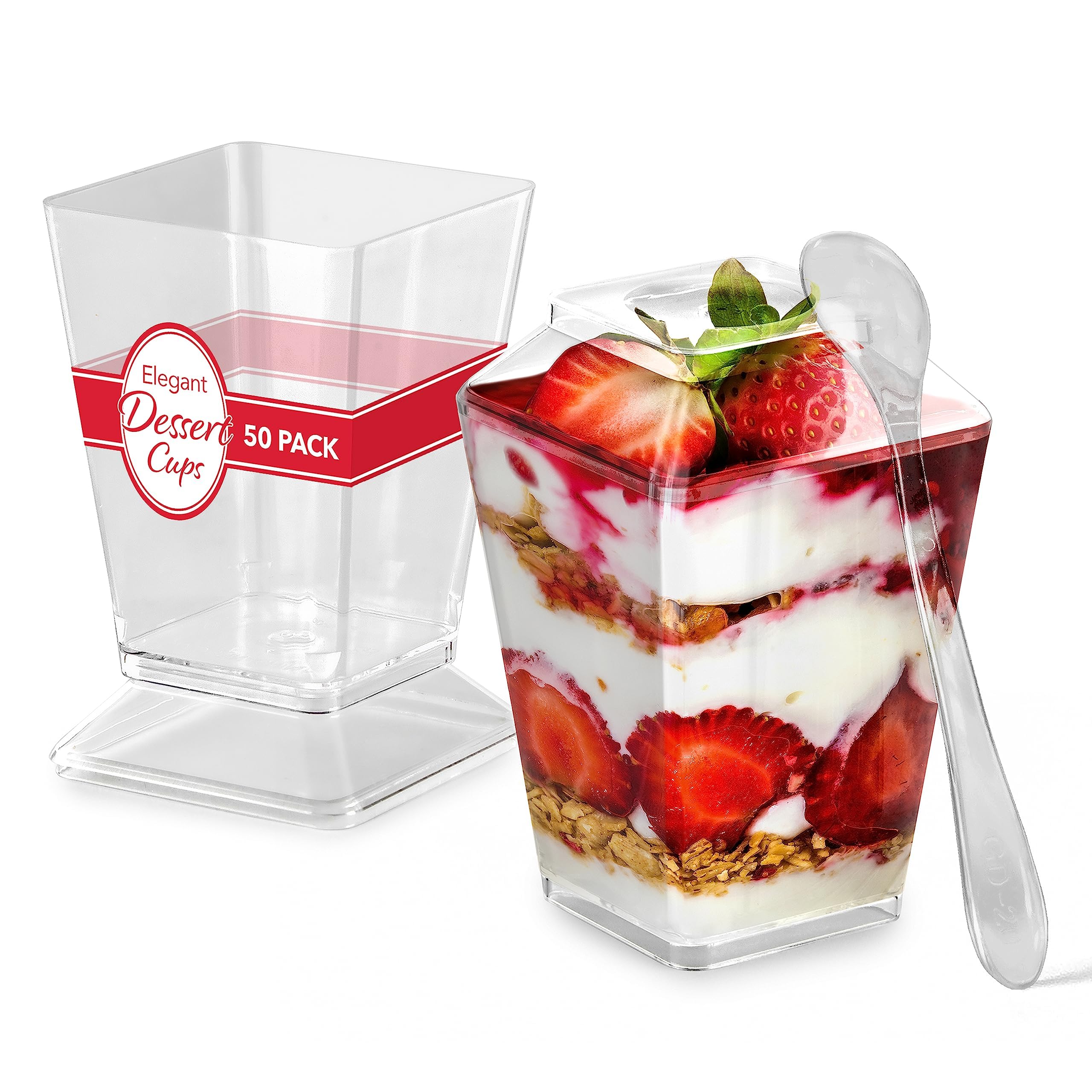 Durable Dessert Cups with Lids – Perfect for Parfaits and Layered Treats