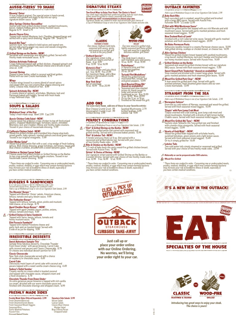 Complete Outback Dinner Menu with Prices PDF – View and Download Now