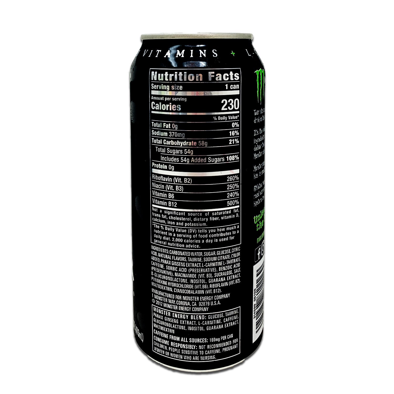 Monster Energy Drink Nutrition Facts: Calories, Sugar, and More