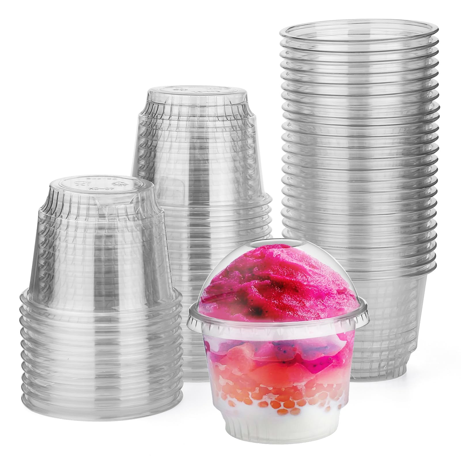 Clear Plastic Dessert Cups 8 oz to 12 oz with Lids – Perfect for Snacks, Ice Cream & More