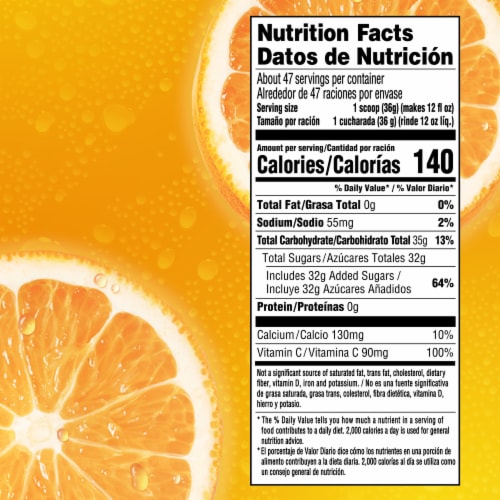 Tang Drink Mix Details: Full Specification Sheet for Ingredients and Nutritional Content