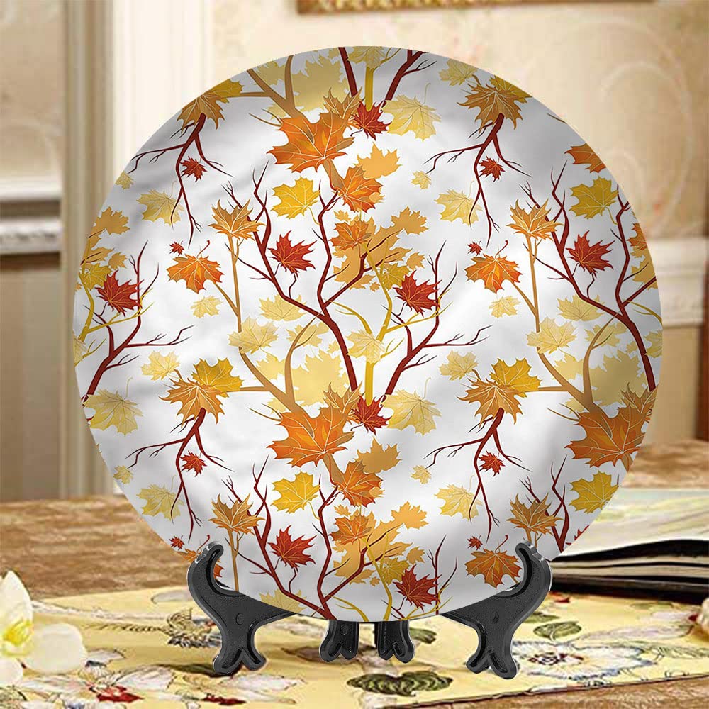 Autumn-Inspired Fall Dinner Plates: Ceramic, Microwave & Dishwasher Safe