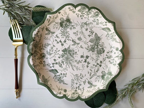 Sage Watercolor Wedding Dinner Plates: Perfect for Your Spring Celebration