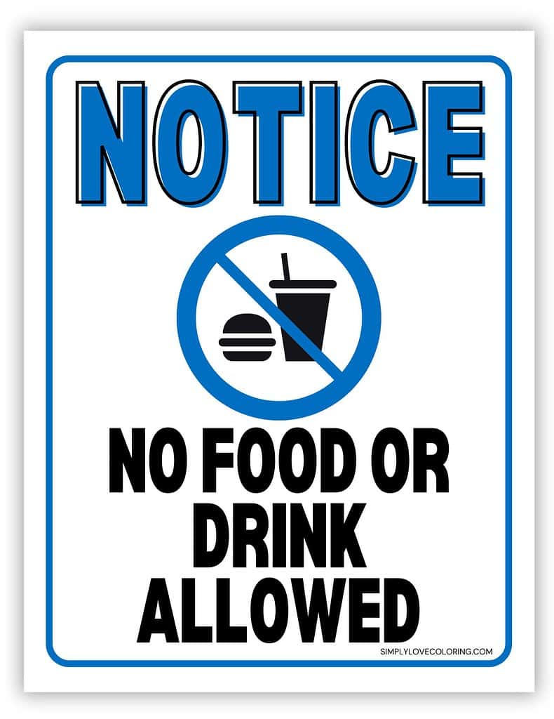 Printable No Food or Drink Sign: Easy-to-Use PDF for Any Location