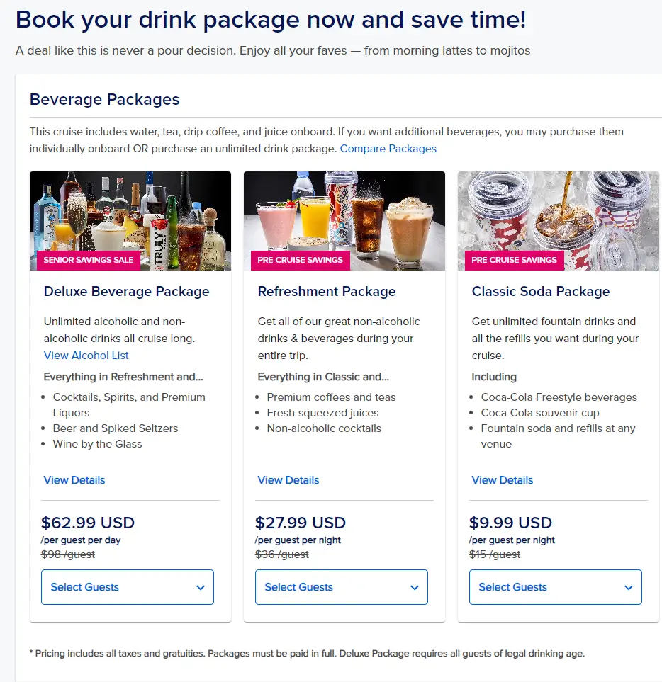 How Much is the Royal Caribbean Drink Package? Prices and Options Explained