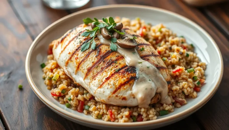 Leftover Quinoa and Chicken Breast in Creamy Mushroom Soup Recipe