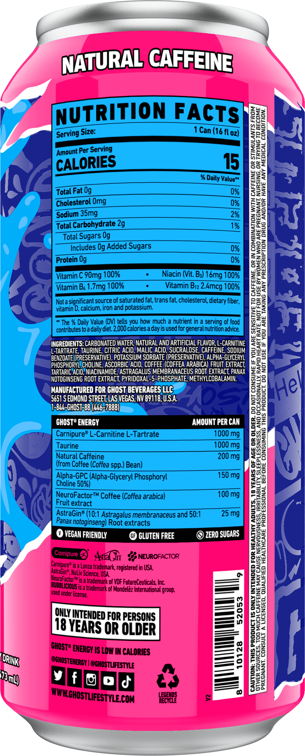 Ghost Energy Drink Ingredients List: What's Inside Each Can?