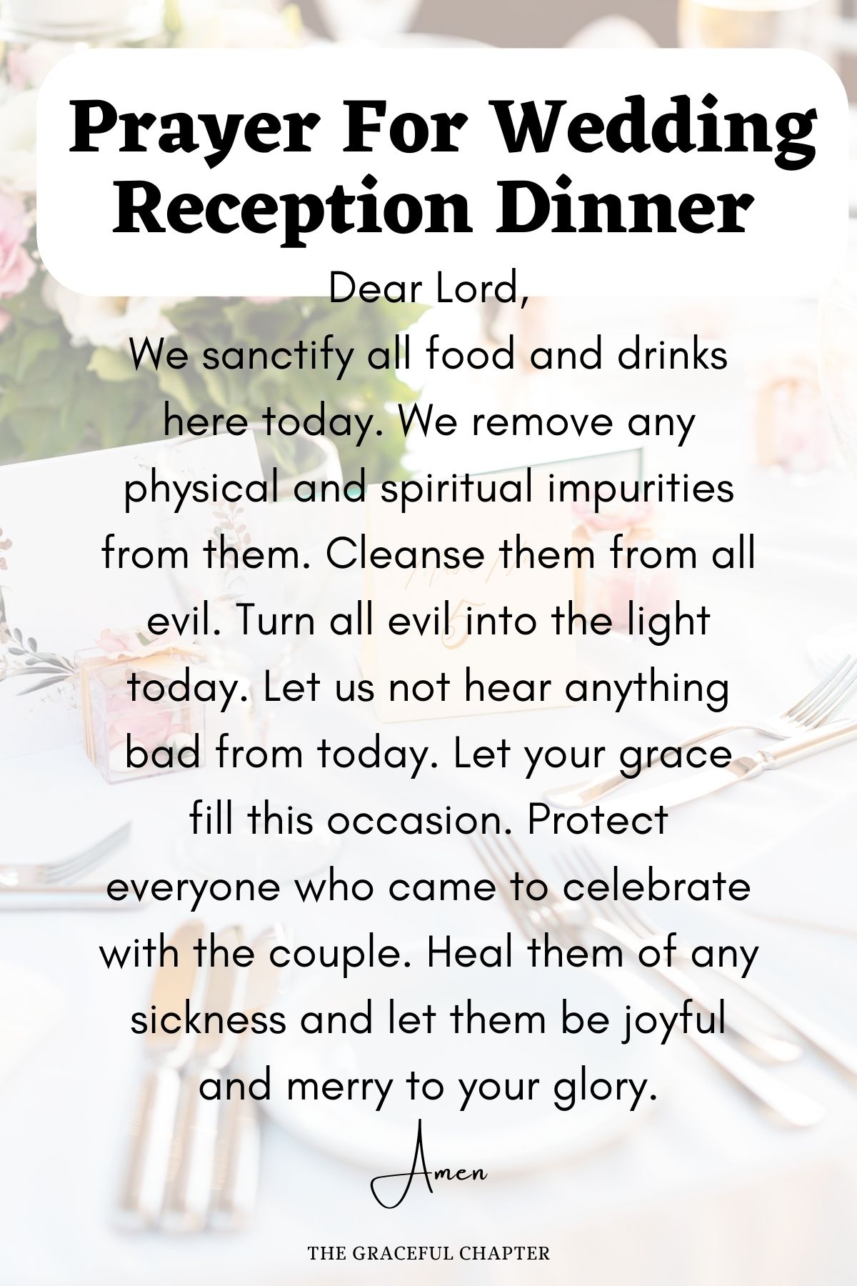 Wedding Reception Dinner Prayer: Making Your Special Day Perfect