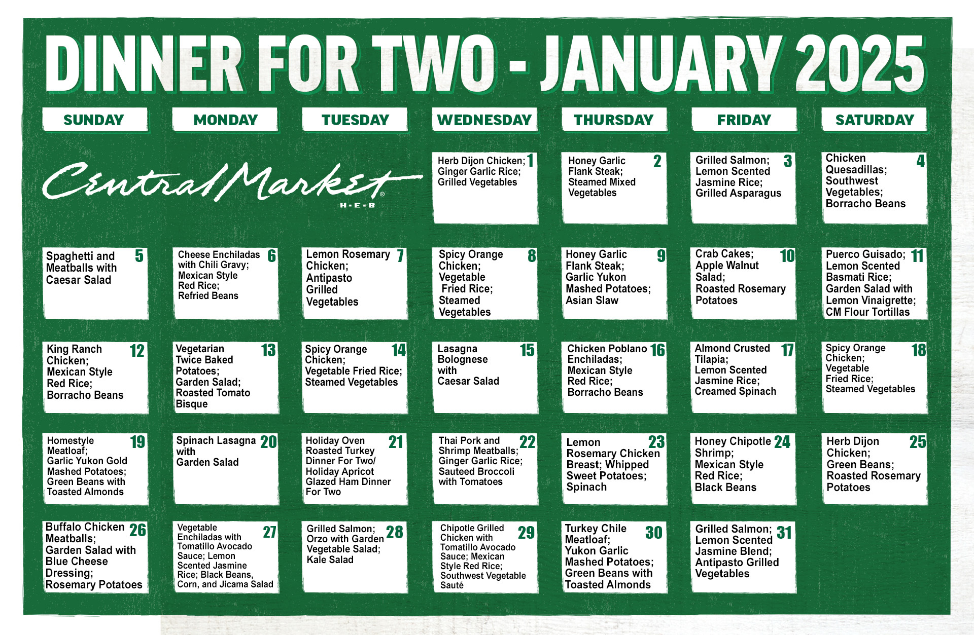 Central Market Dinner for Two: Here is Your Menu Guide