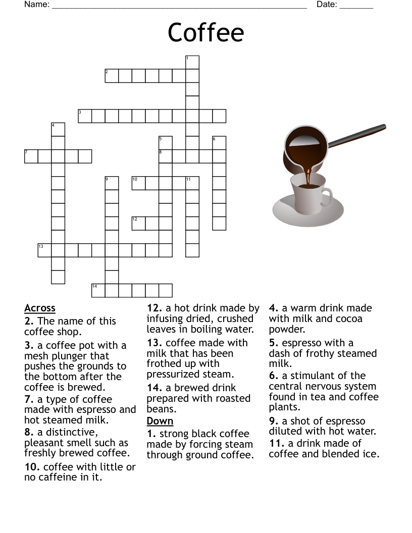 Barista Inspired Dessert Crossword for Coffee Lovers Secrets